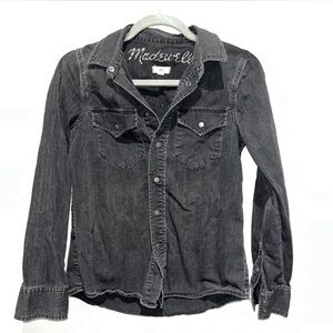 Madewell black denim button down